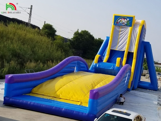 Grote lange opblaasbare waterslide voor volwassenen