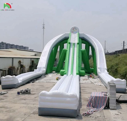Super Triple Slide Opblaasbare waterglijbaan Buiten waterpark voor kinderen Commerciële opblaasbare waterslippen