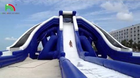 Super Triple Slide Opblaasbare waterglijbaan Buiten waterpark voor kinderen Commerciële opblaasbare waterslippen