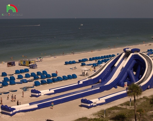 Super Triple Slide Opblaasbare waterglijbaan Buiten waterpark voor kinderen Commerciële opblaasbare waterslippen