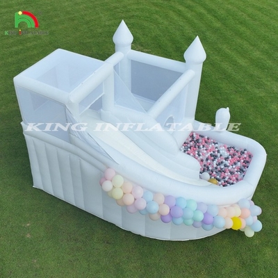 Witte opblaasbare bounce combo bouncy kasteel huis kinderen water glijbaan met bal put
