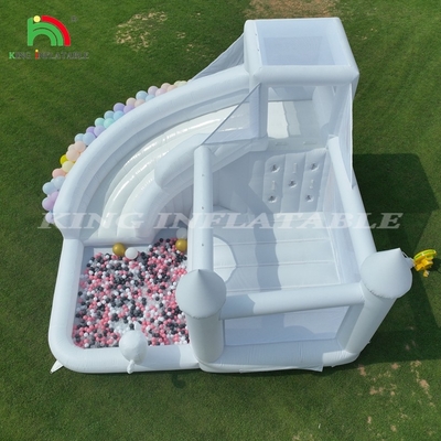 Witte opblaasbare bounce combo bouncy kasteel huis kinderen water glijbaan met bal put