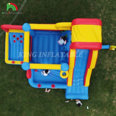 Opblaasbare obstakelbaan Bounce House Kasteel met glijbanen Bounce Area en Obstakels Klimmen met Blower