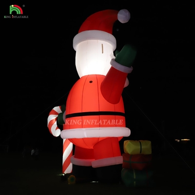Gloeiende opblaasbare kerstman ornament 33ft cartoon reus met led lichten voor kerst tuin feest decor