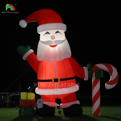 Gloeiende opblaasbare kerstman ornament 33ft cartoon reus met led lichten voor kerst tuin feest decor