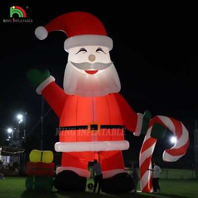 Gloeiende opblaasbare kerstman ornament 33ft cartoon reus met led lichten voor kerst tuin feest decor