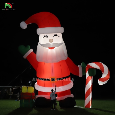 Gloeiende opblaasbare kerstman ornament 33ft cartoon reus met led lichten voor kerst tuin feest decor