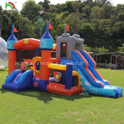 Commercieel opblaasbaar springhuis springkasteel met glijbanen en balput opblaasbaar springkasteel voor kinderen