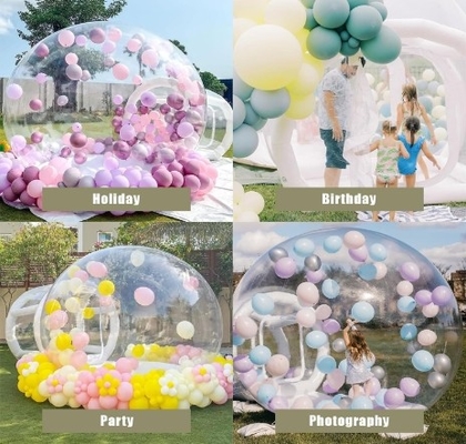 Buitenopblaasbare bubbel tent transparante kristallen koepel opblaasbare bubbel tent met ballonnen voor bruiloft