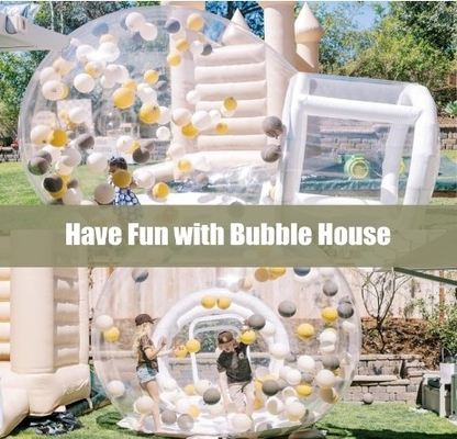 Buitenopblaasbare bubbel tent transparante kristallen koepel opblaasbare bubbel tent met ballonnen voor bruiloft