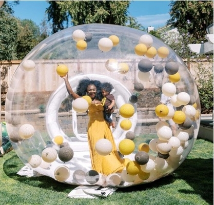 Buitenopblaasbare bubbel tent transparante kristallen koepel opblaasbare bubbel tent met ballonnen voor bruiloft