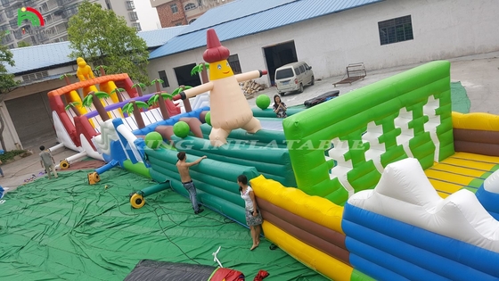 Commerciële opblaasbare obstakelbanen buiten Uitdagingen opblaasbare obstakelbanen voor volwassenen Bounce House Party Games