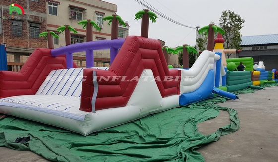 Commerciële opblaasbare obstakelbanen buiten Uitdagingen opblaasbare obstakelbanen voor volwassenen Bounce House Party Games