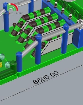 Commerciële PVC gigantische opblaasbare obstakelspellen voor volwassenen Outdoor Running Game Obstakelcursusapparatuur