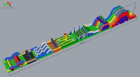 Commerciële PVC gigantische opblaasbare obstakelspellen voor volwassenen Outdoor Running Game Obstakelcursusapparatuur