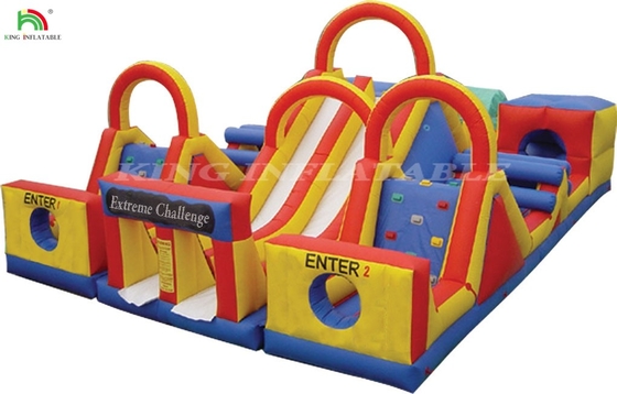 Buiten interactieve opblaasbare hindernisbaan Blow Up Kids Buitenhindernisbaan Speelplaats