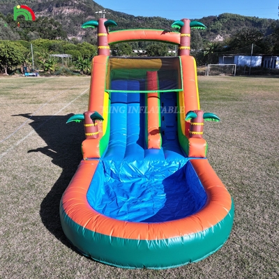 21x9x12FT Commercieel kwalitatief PVC Bounce House opblaasbare waterglijbanen Tropische glijbaan met splash