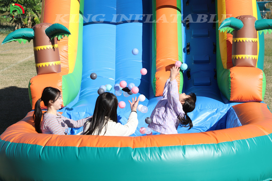 21x9x12FT Commercieel kwalitatief PVC Bounce House opblaasbare waterglijbanen Tropische glijbaan met splash