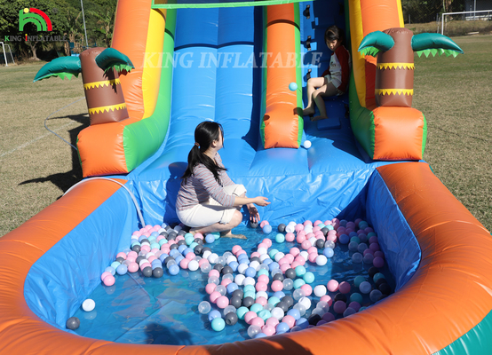 21x9x12FT Commercieel kwalitatief PVC Bounce House opblaasbare waterglijbanen Tropische glijbaan met splash