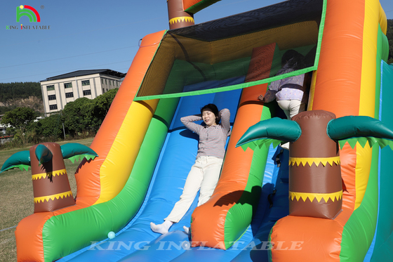 21x9x12FT Commercieel kwalitatief PVC Bounce House opblaasbare waterglijbanen Tropische glijbaan met splash