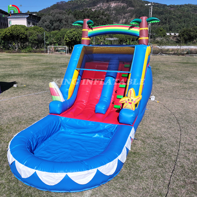 Waterslide Commerciële PVC opblaasbare waterslide voor kinderen opblaasbare glijbaan met zwembad natte droge glijbaan volwassen