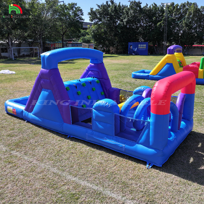 Commerciële opblaasbare uitsmijter Combo Bounce House Kids Party Bouncy Castle met glijbal Pit Klimmen Hindernis Blower
