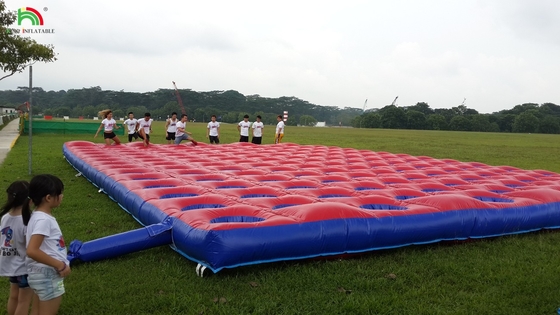 PVC Tarpaulin 5k opblaasbaar obstakelcursus Combo Grote glijbaan Interactieve volwassen opblaasbaar obstakel