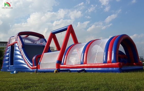 Commerciële buitenopblaasbare hindernisbaan Uitdagingen Volwassenenopblaasbare klim Bounce House Sport Spelen