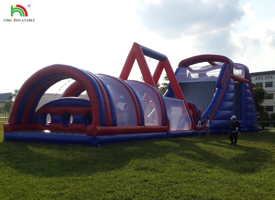 Commerciële buitenopblaasbare hindernisbaan Uitdagingen Volwassenenopblaasbare klim Bounce House Sport Spelen