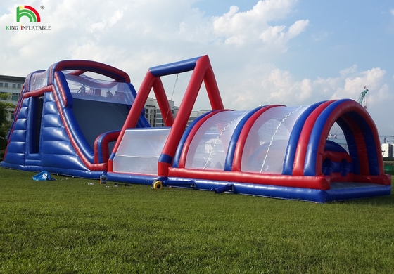 Commerciële buitenopblaasbare hindernisbaan Uitdagingen Volwassenenopblaasbare klim Bounce House Sport Spelen