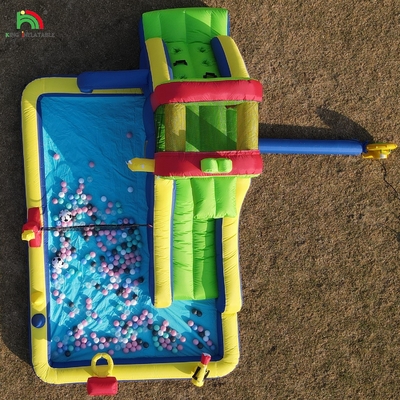 Kinderenfeest nat droogopblaasbaar springhuis water glijbaan uitsmijter combo met grotere splash zwembad klimmen blazer basket dartboard