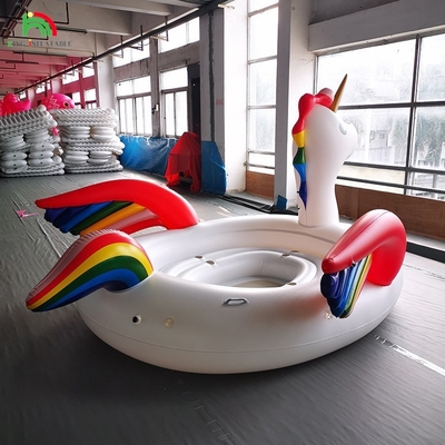 6 personen opblaasbaar pauw water berg zee meer zwembad drijvend water speelgoed reusachtige eenhoorn flamingo opblaasbaar drijvend bed voor water feest