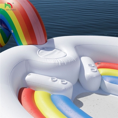 6 personen opblaasbaar pauw water berg zee meer zwembad drijvend water speelgoed reusachtige eenhoorn flamingo opblaasbaar drijvend bed voor water feest