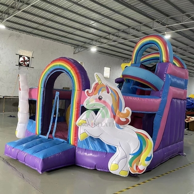 Opblaasbare uitsmijter Combo Hindernisbaan Bounce Kasteel Huis Met Glijbanen Ball Pit Klimmen Hindernis Blower
