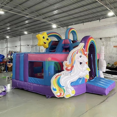 Opblaasbare uitsmijter Combo Hindernisbaan Bounce Kasteel Huis Met Glijbanen Ball Pit Klimmen Hindernis Blower