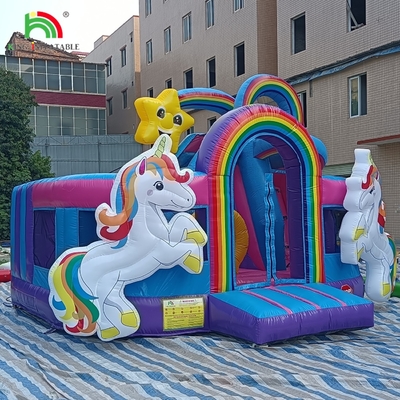 Opblaasbare uitsmijter Combo Hindernisbaan Bounce Kasteel Huis Met Glijbanen Ball Pit Klimmen Hindernis Blower