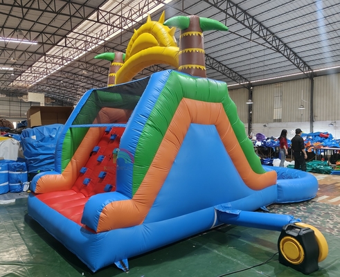 Volwassenen Kinderen Waterglijbaan Commerciële kwaliteit Volledige PVC Dubbelbaan Opblaasbare Waterglijbaan Met Luchtdicht Splashwaterbad