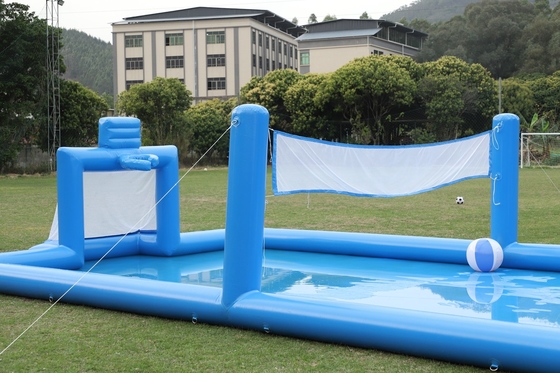 PVC opblaasbaar sportspel Blauw opblaasbaar watervolleybal Net Veld Voetbalveld Arena Hof Opblaasbaar voetbalveld Veld