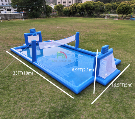 PVC opblaasbaar sportspel Blauw opblaasbaar watervolleybal Net Veld Voetbalveld Arena Hof Opblaasbaar voetbalveld Veld