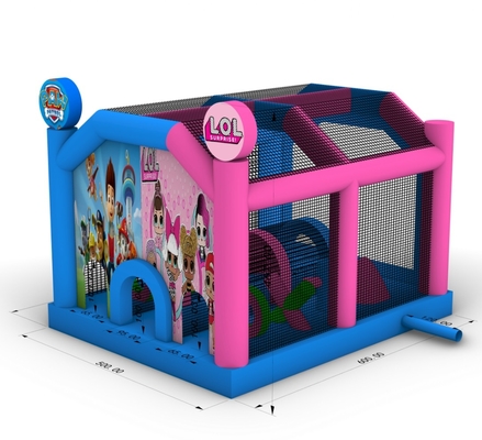 Commercieel opblaasbaar springhuis kasteel combo opblaasbaar springkasteel met obstakel trampoline