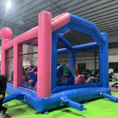 Commercieel opblaasbaar springhuis kasteel combo opblaasbaar springkasteel met obstakel trampoline