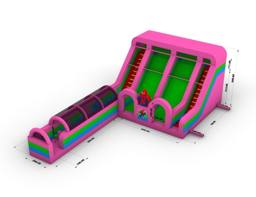Commerciële kwaliteit PVC Spider-Man waterslide opblaasbare bounce house combo obstakelbaan glij glij opblaasbare water glij