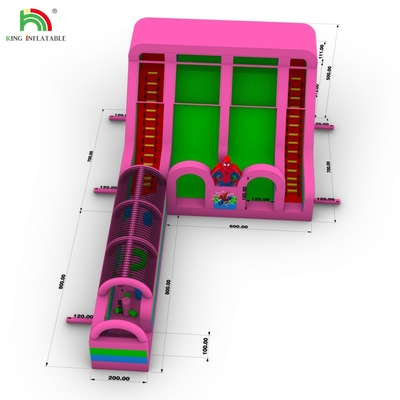 Commerciële kwaliteit PVC Spider-Man waterslide opblaasbare bounce house combo obstakelbaan glij glij opblaasbare water glij