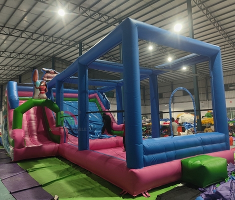 Outdoor Commercial Grade PVC Grote opblaasbare waterglijbaan Bounce House Combo Bouncy Castle