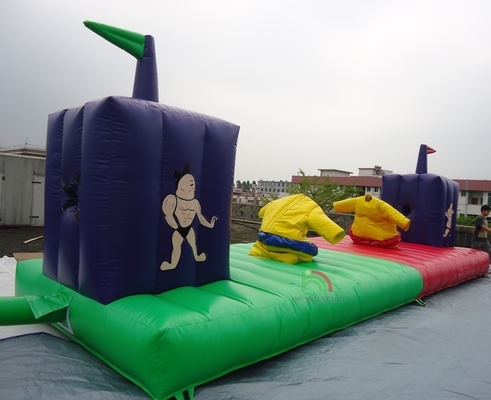 Hoogwaardig opblaasbaar spel Carnaval Bounce House Sumo Suits Bungee Run voor volwassenen Kinderen