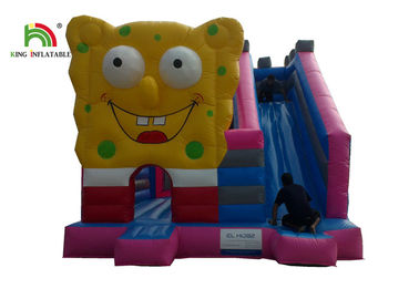 Roze Spongebob-Huis Opblaasbaar het Springen Kasteel met Vierkante Broek en Kant