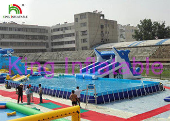 De blauwe/Witte Opblaasbare Multipret van Waterparken in Dia, Pool en Waterspeelgoed
