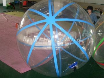 1.0mm de Transparante Gang van pvc op Water Opblaasbare Bal met Blauwe Koorden