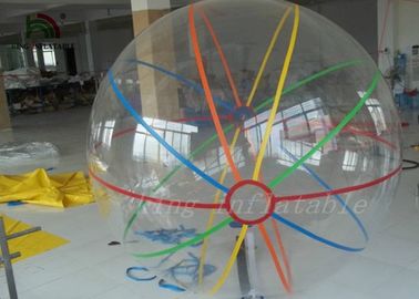 Aangepaste Kleinhandelsstreep kleurrijke Opblaasbaar Lopend op Waterballen Plato 1.0mm pvc