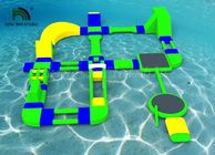 Douane 35x21m Opblaasbare Waterparken voor Huur Groene/Gele/Blauwe Kleur